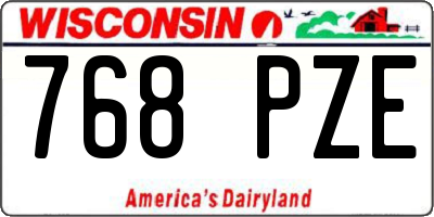WI license plate 768PZE