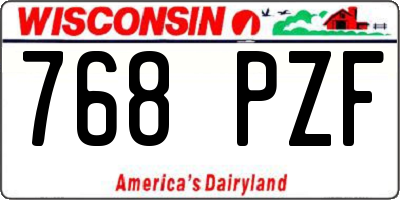 WI license plate 768PZF