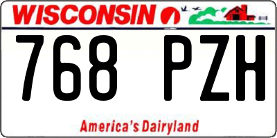 WI license plate 768PZH