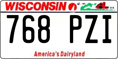WI license plate 768PZI