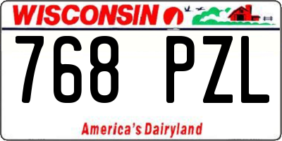 WI license plate 768PZL
