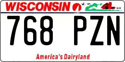 WI license plate 768PZN