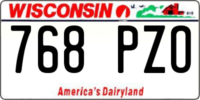 WI license plate 768PZO