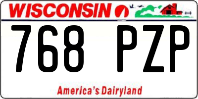 WI license plate 768PZP