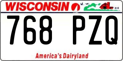 WI license plate 768PZQ