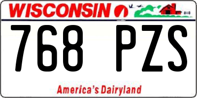 WI license plate 768PZS