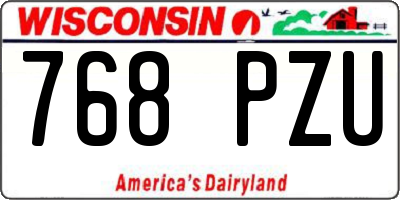 WI license plate 768PZU