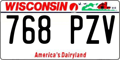 WI license plate 768PZV