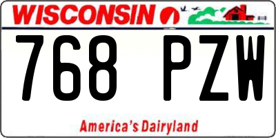 WI license plate 768PZW