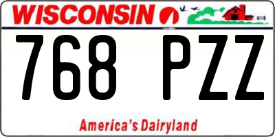 WI license plate 768PZZ