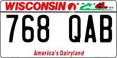 WI license plate 768QAB