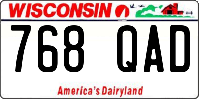 WI license plate 768QAD
