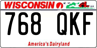 WI license plate 768QKF