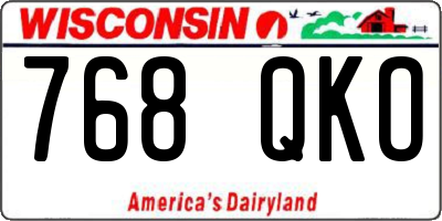 WI license plate 768QKO