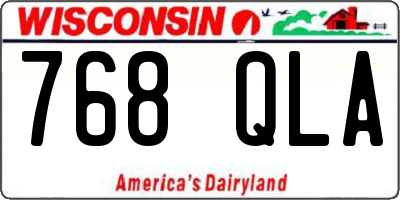WI license plate 768QLA
