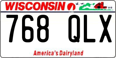 WI license plate 768QLX