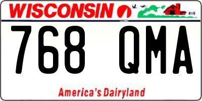 WI license plate 768QMA