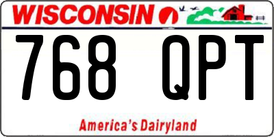WI license plate 768QPT