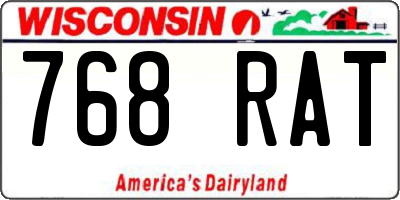 WI license plate 768RAT
