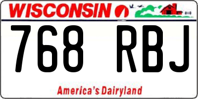 WI license plate 768RBJ