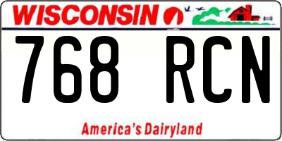 WI license plate 768RCN