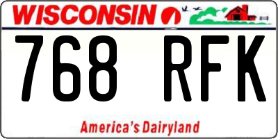 WI license plate 768RFK