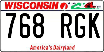 WI license plate 768RGK