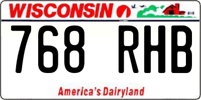 WI license plate 768RHB