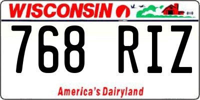 WI license plate 768RIZ