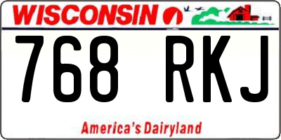 WI license plate 768RKJ