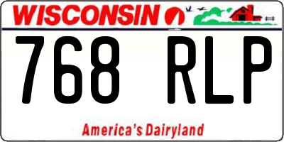 WI license plate 768RLP