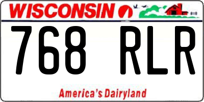WI license plate 768RLR