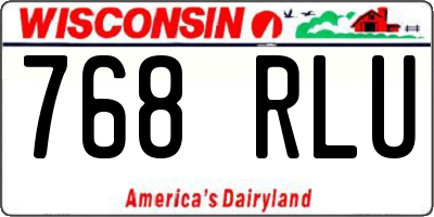 WI license plate 768RLU