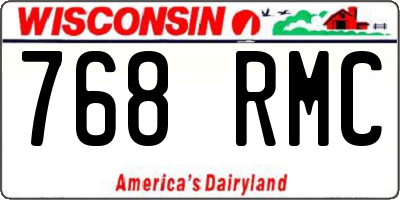 WI license plate 768RMC