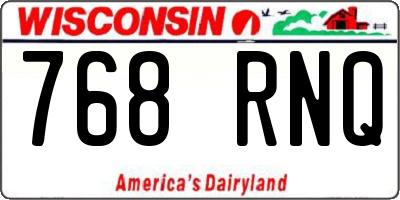 WI license plate 768RNQ