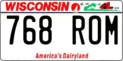 WI license plate 768ROM