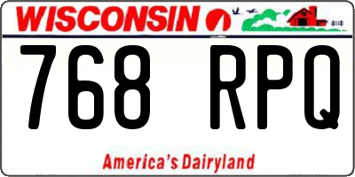 WI license plate 768RPQ