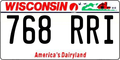 WI license plate 768RRI