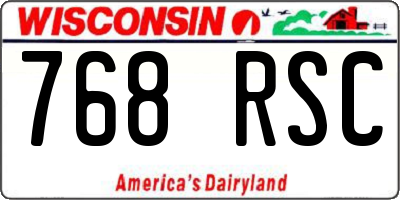 WI license plate 768RSC