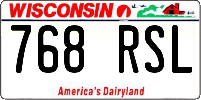 WI license plate 768RSL