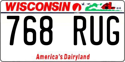 WI license plate 768RUG