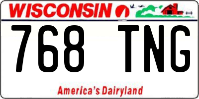 WI license plate 768TNG