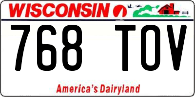 WI license plate 768TOV