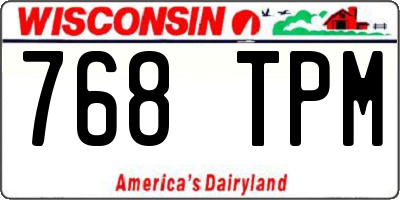 WI license plate 768TPM
