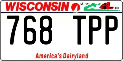 WI license plate 768TPP