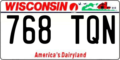WI license plate 768TQN