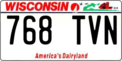 WI license plate 768TVN