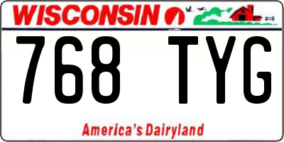 WI license plate 768TYG