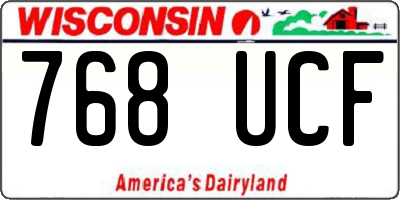 WI license plate 768UCF