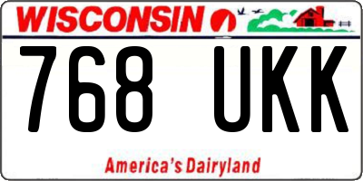WI license plate 768UKK